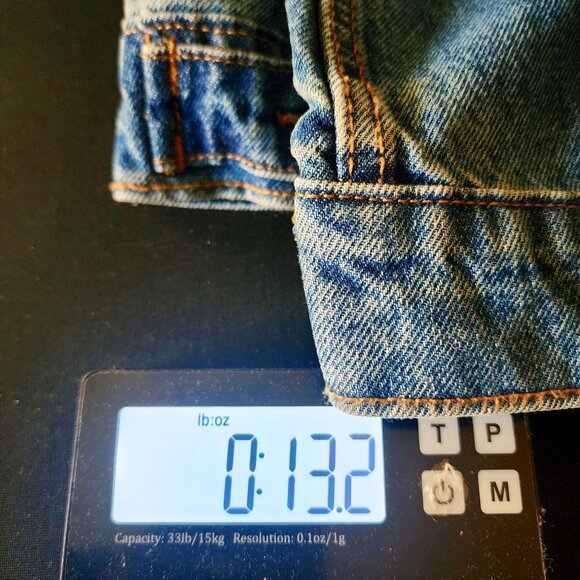 Denim Trucker Utility Jacket Relaxed Fit Medium Wash Lagenlook XL - Picture 8 of 9